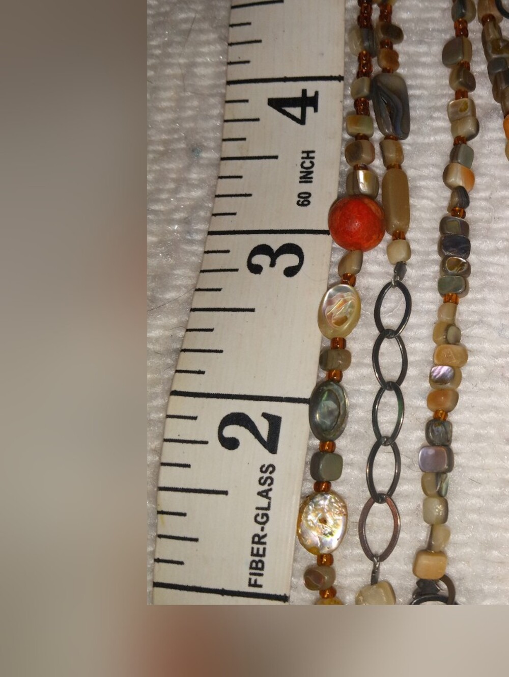 Silpada Orange and Neutral Multi-Strand/Oxidized Beaded Necklace